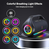 Portable Bluetooth Speakers Wireless Outdoor: Ipx5 Waterproof Bluetooth Speaker With Powerful Bass & Led Lights, 60W Loud Stereo Wireless Speaker For Party, Outdoor, Home, Beach