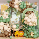 134pcs Sage Green & Tan Balloon Arch Kit for Baby Shower, Birthday  More