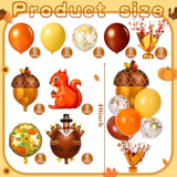 Thanksgiving Balloon Centerpiece Kit: Turkey, Squirrel, Pine Cone Decor (6 Sets)
