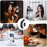 Magsafe LED Fill Light for iPhone Adjustable Selfie Ring Light Black
