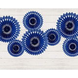9Pcs Navy Blue Gray White Tissue Paper Party Fan Pom Poms Nautical Baby Boy Shower Navy Wedding 1St Shark Birthday Bachelorette Party Backdrop Home Nursery Wall Hanging Decoration