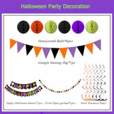 Halloween Party Decorations Banner Honeycomb Balls Garland Flags Swirl Streamers