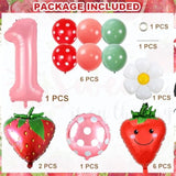 40" Pink Strawberry Number 1 Balloon for Girl’s 1st Birthday & Baby Shower