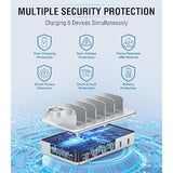 Charging Station For Multiple Devices Apple,50W 6 Port&6 Cables Charging Station For Apple Device With Apple Watch Holder,Charging Dock For Cellphone, Kindle, Tablet And Other Electronic (Sliver)