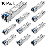 10Pack 1.25G Sfp Lc Module 1000Base-Lx Single-Mode Transceiver (Smf, 1310Nm, 20Km, Ddm) - Compatible With Cisco Glc-Lh-Smd, Ubiquiti Unifi, Meraki, Fortinet, Mikrotik, Tp-Link, Netgear, Aruba And More