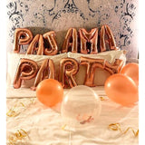 Set Of 11 Rose Gold Pajama Party Balloons Pajama Party Banner Pajama Party Decor Slumber Party Spa Party Balloons