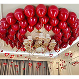 50Pcs 10Inch Red Ruby Latex Balloons, Red Round Thick Ruby Double Late