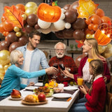 Fall Balloon Arch Kit 130PCS Thanksgiving Pumpkin Balloons for Autumn Baby Shower Party