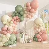 Pastel Balloon Arch Kit: Pink, Green, Peach, Ivory - Baby Shower Decor