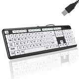 Large Print Keyboard, 104 Keys Wired Usb High Contrast Keyboard With Oversized Print Letters For Visually Impaired Low Vision Individuals(Black)