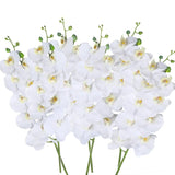 27" Artificial Phalaenopsis Flowers 6 Pcs White Perhaps Faint Yellow Artificial Orchid Flowers Stem Plants For Home Décor