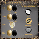 Birthday Party Black Gold Balloon Garland Arch Kit Latex Balloons For 2025 Graduation Class Party Bridal Shower Wedding Baby Shower And Father'S Day Party Decorations