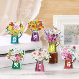 6 Pcs Spring Table Decorations For Home Spring Wood Block Watering Can Flower Tiered Tray Farmhouse Table Centerpiece For Home Kitchen Holiday