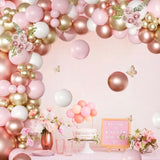 Rose Gold & Pink Balloon Garland Kit - 163 Piece Party Arch