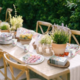 400 Pcs Spring Plates And Napkins Set Paper Flower Dinnerware Disposable Party Supplies For 50 Guest Dinnerware Knife Fork Spoon For Spring Birthday Party(Light Color,Wildflower)