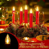 40 Pcs Christmas Led Window Candles With Remote Control And Tree Clips Light Flickering Battery Operated Candlesticks Flameless Candles For Christmas Indoor Outdoor(Red)