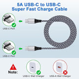 Pixel 100W Type C To Type C Cable For Google Pixel 9 8A 8 Pro 7A 7 Pro 6, 6Ft Pd 5A Fast Charging Usb C To Usb C Cable Nylon Braided Type C Cable For Iphone 16 15,Samsung S25 S24 S23 S22 A55 A15 A54