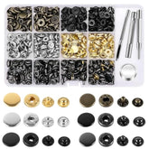 120 Set Leather Snap Fasteners Kit, 12.5Mm Metal Button Snaps Press St