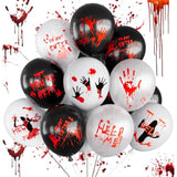 50Pcs 12" Bloody Halloween Balloons - Horror Blood Handprint Zombie Latex Party Decor