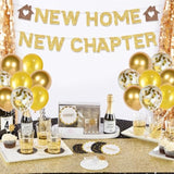 Gold New Home Banner & Balloons Housewarming Party Decorations
