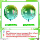 , Big Gradient Green Mylar Balloons - 22 Inch, Pack Of 6 | Xtralarge Metallic Green Balloons For Tropical Party Decorations, Birthday Decoration, Halloween Decorations