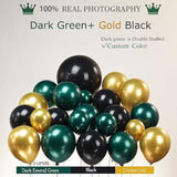 Green And Black Gold Balloons Garland Arch Kit 137Pcs Double Stuffed Dark Emerald Green And Chome Gold Balloons For Birthday Graduation Christmas Decorations Happy New Year Eve Decorations 2025