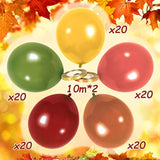 Thanksgiving Balloons 100Pcs 12Inch Orange Yellow Green Brown Burgundy Balloons for Fall Decor