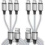 Multi Charging Cable, Usb C Splitter Cable, 3 In 1 Fast Charging Cord With 3 T