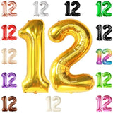 , Big Gold 12 Balloon Number - 40 Inch | 12 Number Balloons, 12Th Birt