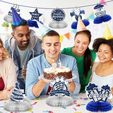 9 Pieces Happy Birthday Table Decorations For Men Blue Silver Birthday