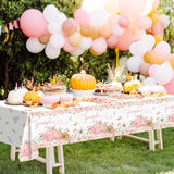 3 Pcs Pink Pumpkin Baby Shower Tablecloths 108X54 Inch Fall Baby Shower Decorations For Girl A Sweet Little Pumpkin Is On The Way Party Supplies
