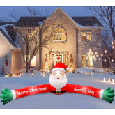 10Ft Christmas Hugging Inflatable Santa Claus For Xmas Holiday Blow Up Weatherproof Outdoor Christmas Decorations For Ga