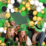 Green Black White Balloon Garland Arch Kit Arch, 122Pcs Green Black Wh