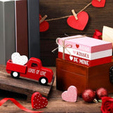 7 Pcs Valentine'S Day Table Decorations Valentines Tiered Tray Decor Faux Book Bundle With Twine Red Truck Table Centerpiece Farmhouse Heart Wooden Sign For Home Indoor Party Bookshelf Gift