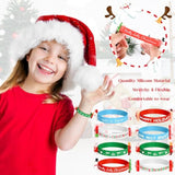 20 Pieces Merry Christmas Rubber Bracelets Silicone Wristbands For Holiday Party Goodies Bags Stuffers Filler Favors Classroom Prizes School Class Exchange Supplies