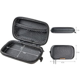 Rectangle Small Hard Eva Case - Portable Protection Earbud Case Zipper Pouch For Headset, Earphone, Flash Drive, Charging Cable, Key - Mesh Inner Pocket Durable Exterior Universal Carrying Bag