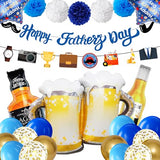 Father' s Day Party Decorations – Happy Fathers Day Balloons, Banner, Paper Flowers,Spiral Ornaments for Photo Backdrop & Fathers Day Sign Decorations – Ideal for Happy Fathers Day Decorations, Fathers day party supplies, Para El Dia Del Padre