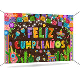 Feliz Cumpleaños Banner Fiesta Birthday Backdrop Party Decoration