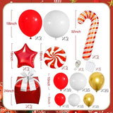 Merry Christmas Balloon Arch Kit, Red White Gold Balloons