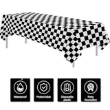 Racing Party Table Cover, 3Pcs Boy Race Car Birthday Tablecloth, Disposable Plastic Table Cover For Fast One Or Two Fast Theme, Kids Racing Party Decorations, 86In X 55In