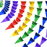 65Ft Colorful Glitter Triangle Pennant Banner Flag Metallic Bunting Fabric Garland For Christmas Graduation Wedding Engagement Anniversary Bachelorette Birthday Bridal Shower Valentine'S Party Decor