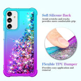 Galaxy A15 5G Case with HD Screen Protector Gradient Glitter Floating Teal/Purple