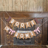 "Boots or Bows" Gender Reveal Banner Cowgirl Party Supplies & Decoration Sign