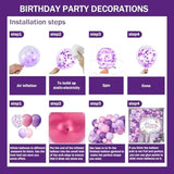 Purple Butterfly Birthday Decorations Balloon Arch Kit - Glitter Butterfly Party Supplies With Garland, Backdrop, Centerpieces For Women Girls Birthday Party Decor