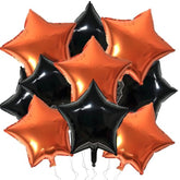 Black & Orange Star Foil Balloon Set: Halloween Party Decorations