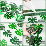 3-pack jungle leaf foil fringe curtains 3.3x6.6ft for safari party decor