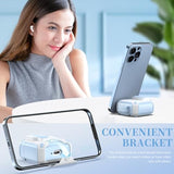 For Airpods 4Th Generation Case Cover, Compatible With Magsafe, Magnetic Automatic Lock, Charging Port Dust-Proof & Stand Design With Cleaning Kit For Airpods 4 Case 2024, Blue/White