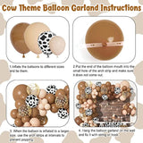 170Pcs Cowboy Balloons Garland Arch Kit, Cow Brown Neutral Blush Confetti Print Balloons For Western Cowboy Cowgirl Farm Animal Themed Baby Shower Bachelor Birthday Party Decorations Supplies