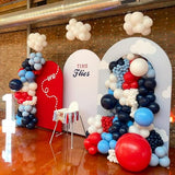 Airplane Balloon Garland Arch Kit 147pcs Navy Blue Red and Blue white Balloons for Time Flies Theme Birthday Baby Shower Superhero Boys Party Supplies