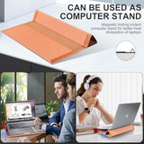 Microfiber Leather Laptop Sleeve Compatible With 16 Inch Macbook Pro/Max M4 M3 M2 M1,Protective Microfiber Cover With Kickstand, Anti-Scratch, Wear-Resistant And Durable,Brown